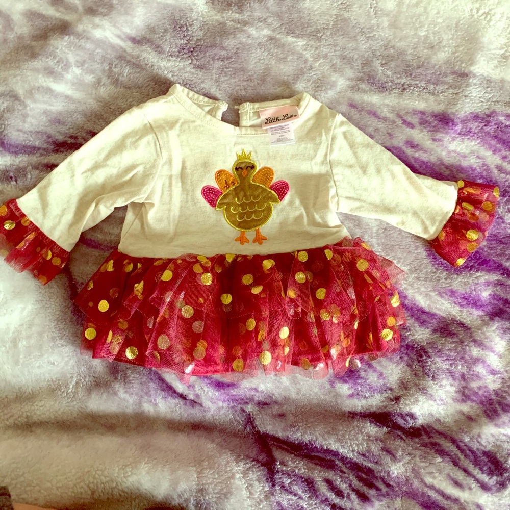 Little Miss baby girl Thanksgiving top with tutu
